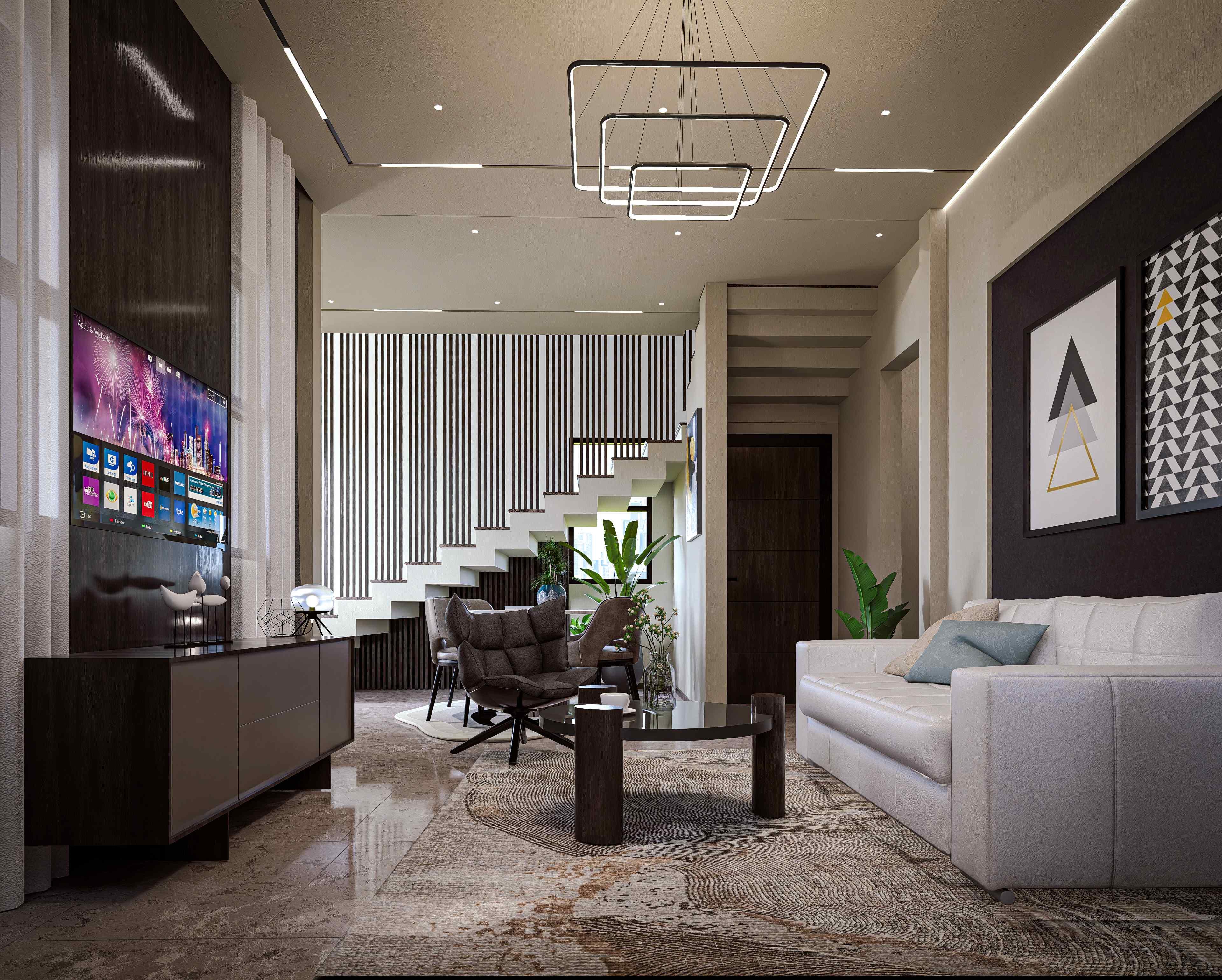 2 Bedroom living room TV area